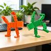 3D Printed Cube Robot Figurine Movable Joints Cube Man Stress Relief Toy Home Office Desktop Decoration Ornament