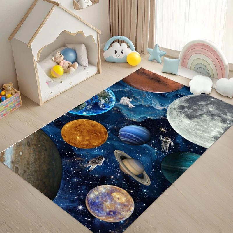 Galaxy  Planet Rug, Non-Slip Soft Play