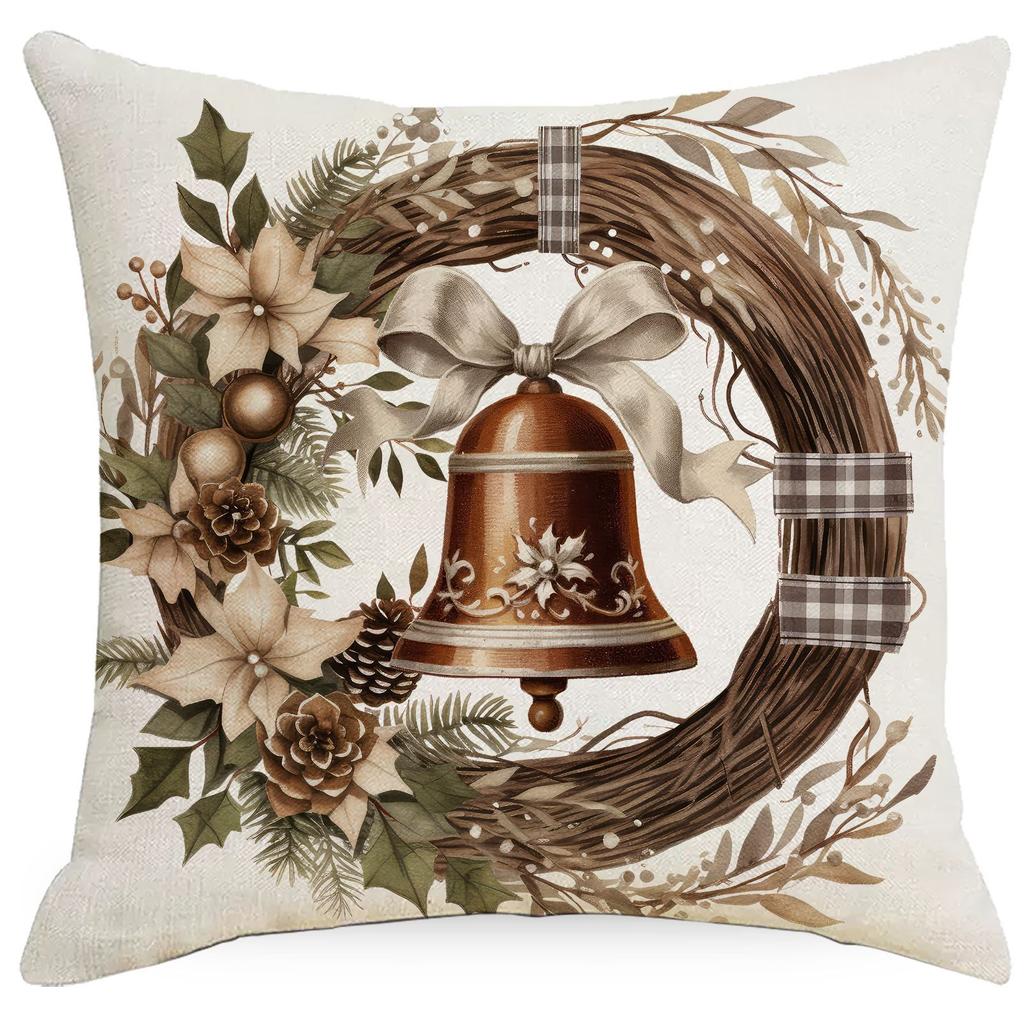 Weihnachts-Kissenbezug Festliche Heimdekoration Sofa Leinen Kissenbezug Kissenbezug Vintage Weihnachten
