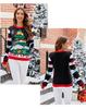 Women's Autumn and Winter Round Neck Sweater Christmas Knitted Pullover Letter Cartoon Thickened Sweater Long Sleeve Top