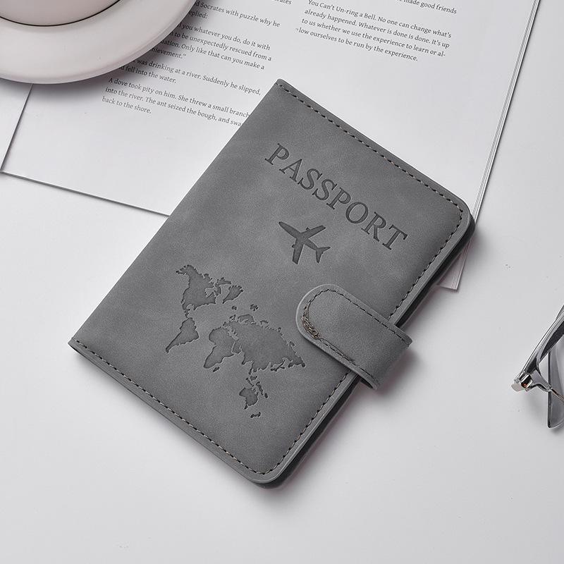 PU Leather Passport Holder with Magnetic Snap Closure, RFID Protection, and Anti-Theft Features – Durable Multifunctional Document Wallet