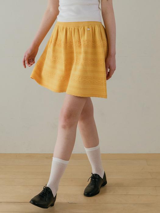 TINKNIT Jacquard Skirt_Yellow