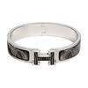 Clic H Enamel Bangles Unisex Silver/Black H705427FPC8PM
