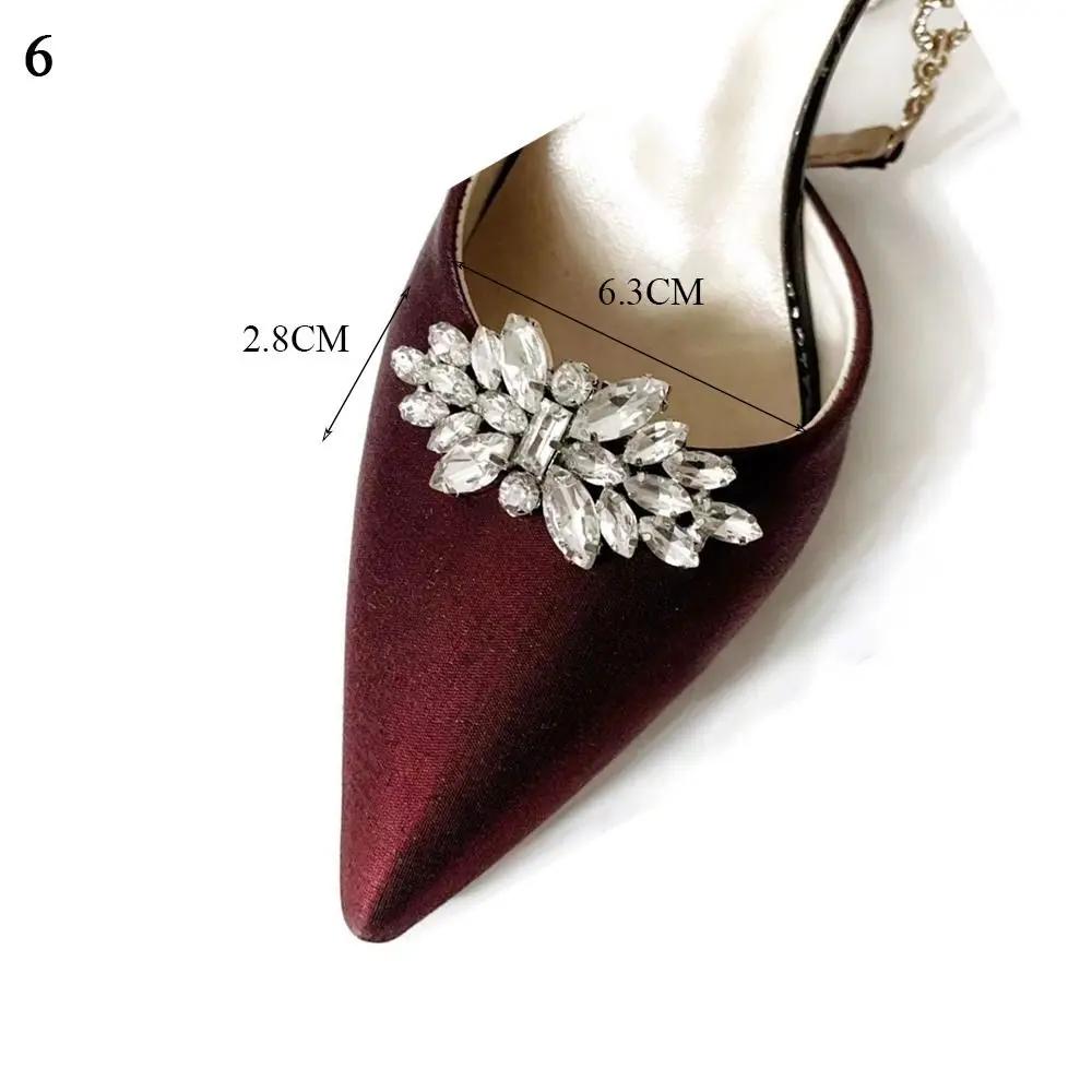Women Lady High Heel Shoe Clips Rhinestones Crystal Shiny Decorative Clips Charm Buckle Bride Shoes Charms Jewelry Decorations