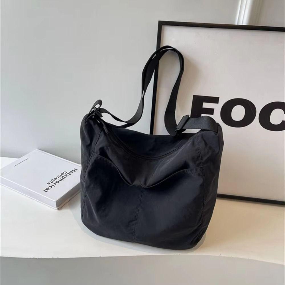 Portable Tote Bag Simple Design Nylon Bags Simple Solid Color Bags For Women