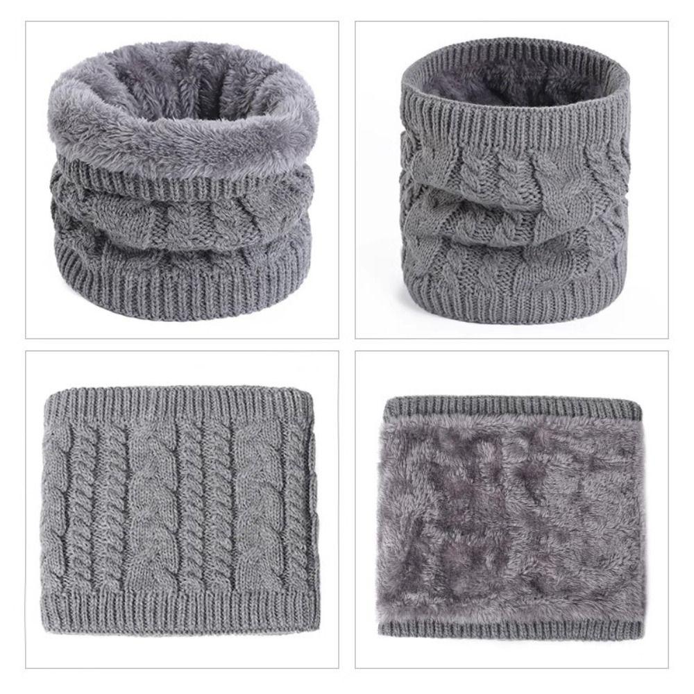 Windproof Fleece Muffler Snowflake Warm Neck Warmer Face Mask Winter Knitted Scarf  Women
