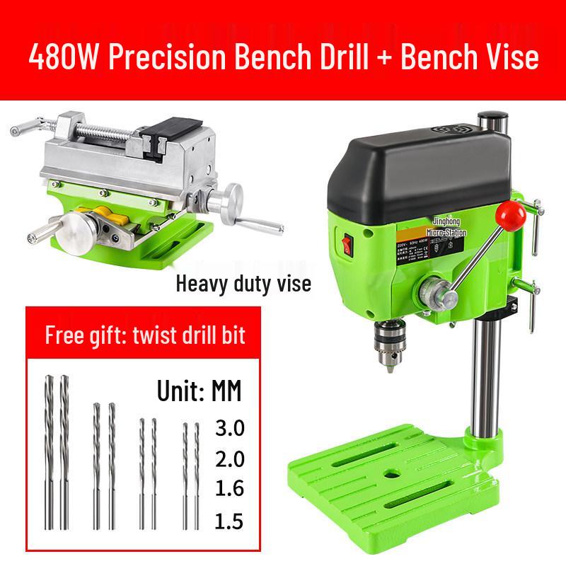 220V Industrial-Grade High-Precision Mini Drill Press for Multifunctional Household Use