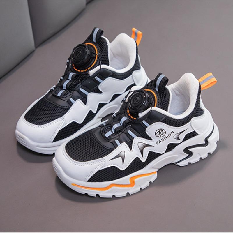 Сетчатая удобная спортивная обувь с вращающимися пуговицами для мальчиков и девочек — фото 4