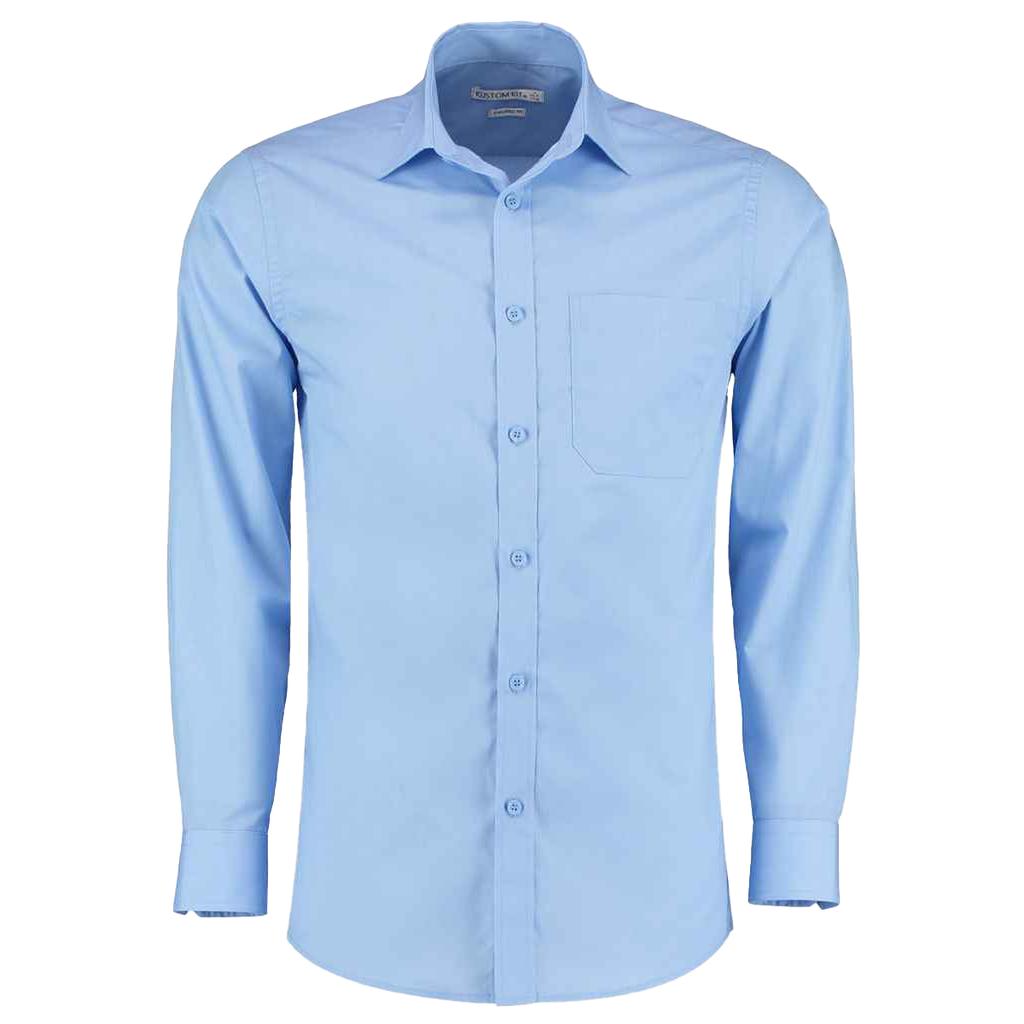 Kustom Kit Mens Poplin Tailored Long-Sleeved Shirt