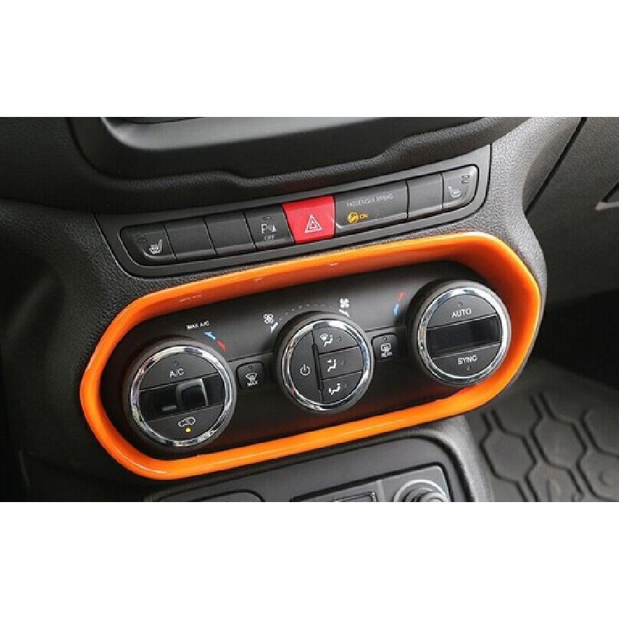 For Jeep Renegade 15 16 17 Glossy Orange Console AC Switch Control Panel Trim