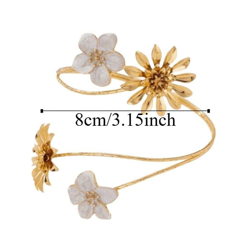 Zink Zinklegierung Chrysantheme Armreif Offener Armreif Verstellbares Aprikosenblüten Armband Hand Schmuck
