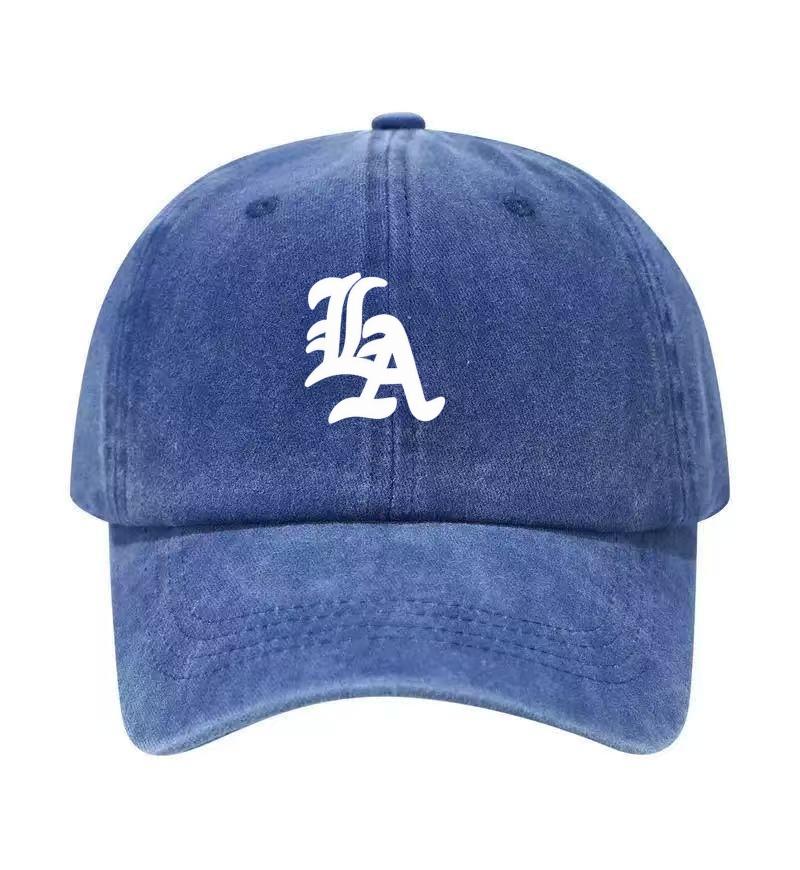 Los Angeles Printed Washed Cotton Adjustable Baseball Cap Classic Snapback Dad Hat Breathable Hat Golf Fishing Outdoor Sun Cap