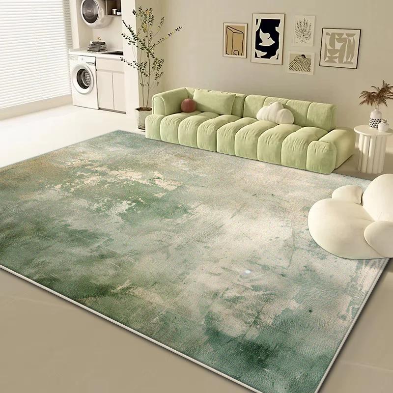 Modern Green Large Carpets for Living Room Decoration Home Minimalism Rugs Non-slip Bedroom Bedside Carpet Washable Sofa Mat