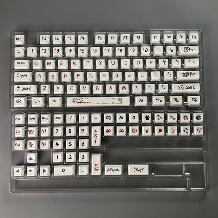 122 Keys PBT Keycaps XDA Profile DYE-SUB Keycap For Cherry MX Switch Mechanical Keyboard Cat Kindergarten Keycap