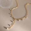 Youthway Elegant Y Shape Zircon Pearl Pendant Necklace For Women 18K Gold PVD Plated Stainless Steel Charms Necklace Jewelry