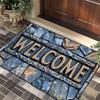 3D Vintage Stone Texture Welcome Doormat Collection Anti-Slip Entrance Rug With Artistic Embossed Design For Home Decor