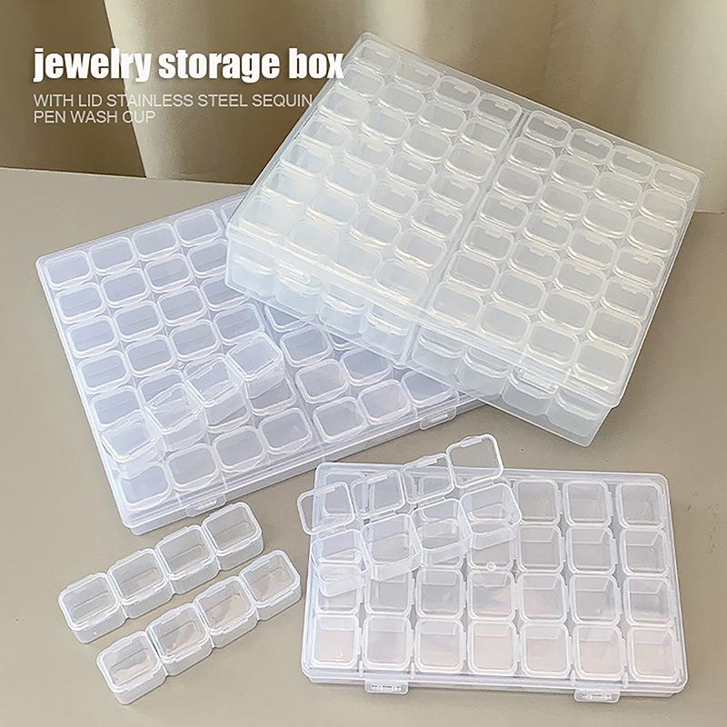 28/56/112 Slots Removable Plastic Storage Box Case For Jewelry Nail Diamond Embroidery Craft Bead Pill Holder Storage Tool