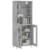 VidaXL Buffet haut Gris béton 69,5x34x180 cm Bois d'ingénierie 3189289