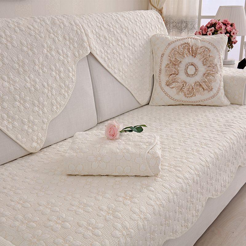 

Подушка для дивана из чистого хлопка Круглогодичная Нейтральные хлопковые подушки для сиденья Зимняя Нескользящая Минималистичная Современная Накидка Полотенце для спинки Однотонное Rice white flower fragrance 70*120cm