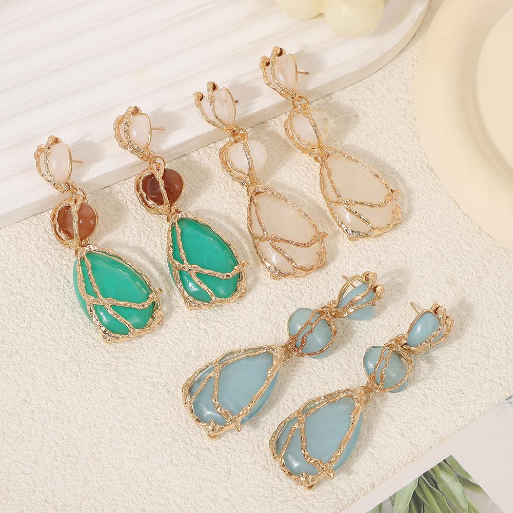 Personalized Geometric Long Acrylic Pendant Earrings.