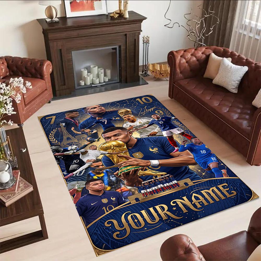 Mbappe Customized Name Carpet Suitable For Playrooms Kitchen Bedrooms Living Rooms Antislip Rug Office Home Decor Gift For Festivals