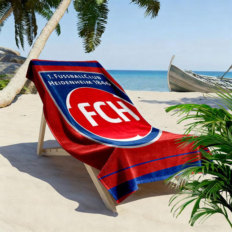 FC Heidenheim Print Beach Towel, Large Soft Quick Dry Towel for Beach Camping Swimming