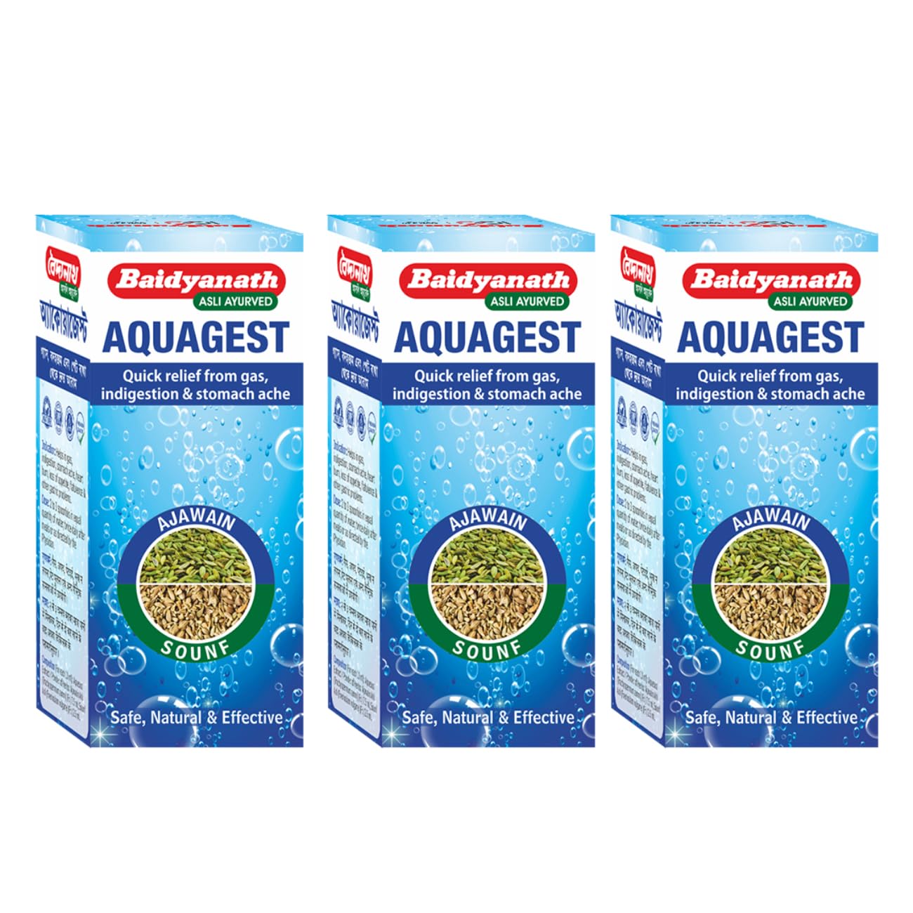 

Baidyanath Aquagest 100 ml X Pack of 3 | Natural Digestive Support for Heartburn and Stomach Comfort