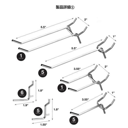 DIFEIUKI Punching Board Hooks, Set of 50, Perforated Board Hooks, Hardware for Perforated Boards, Increased Storage Capacity, Secures and Fastens, Pro