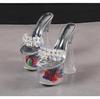 Women's Ultra-high Heels Flower Thick Heels Transparent Thick Soled Crystal Heel Sandals 17.5 Heels