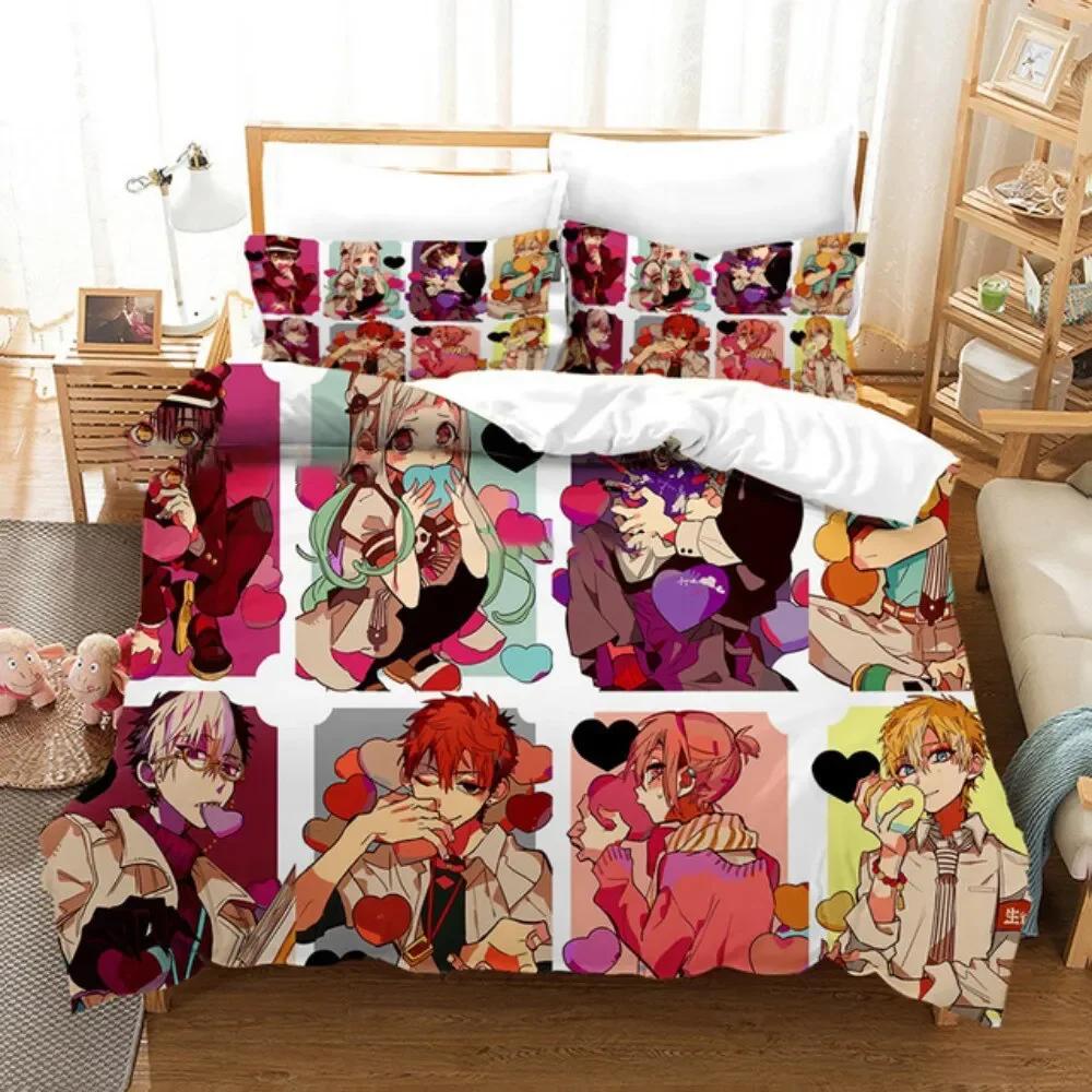 Anime Toilet Bound Hanako-kun Bedding Set Duvet Cover Pillowcase Double Twin Full Queen King Adult Kids Bedclothes Quilt Cover