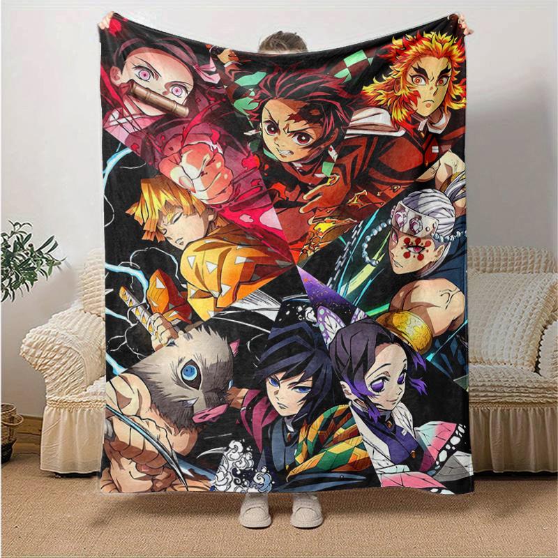1pc Demon Slayer Anime Characters Throw Blanket, Home Decor, Couch Cover .B049