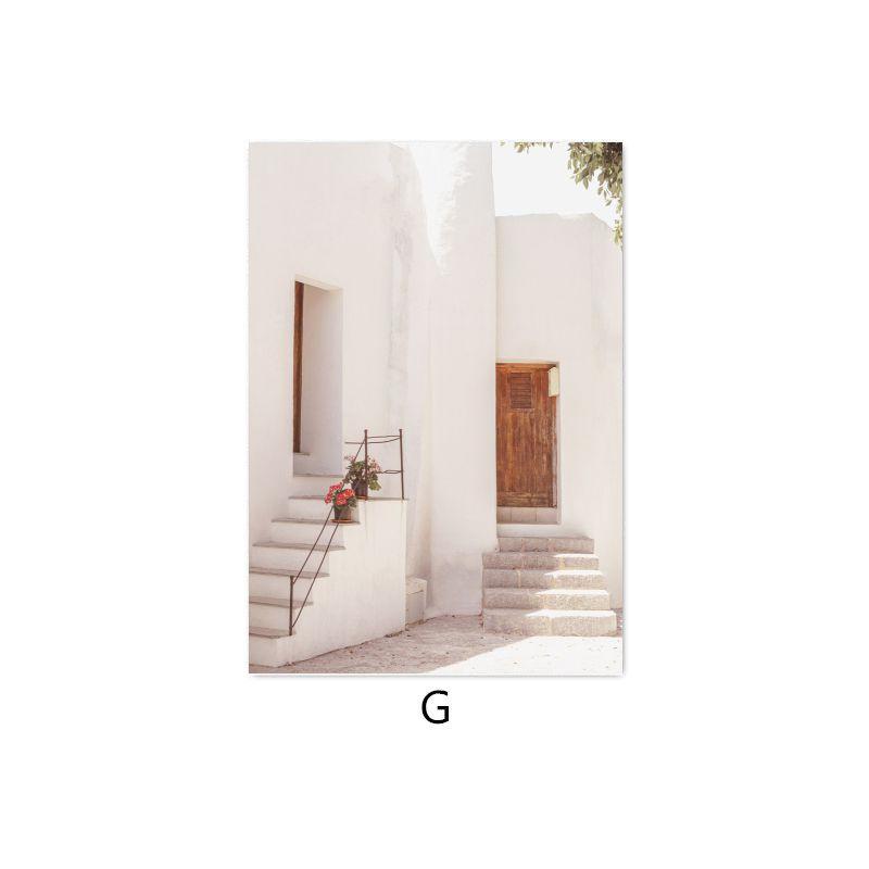 Mediterranean Sea Building Poster Coconut Tree Spain Village Landscape Wall Art Canvas Painting Nordic Picture Room Home Decor