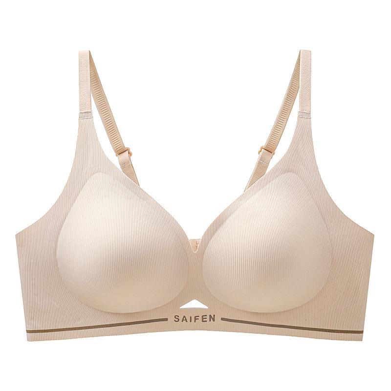 New jelly soft support V-neck underwear small chest gathering non-marking anti-sagging non-magnetic nude bra cover