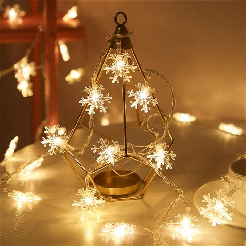 Snowflake LED String Fairy Light Garland Home Christmas Lights Wedding Decor Christmas Decor for Home Navidad Party Decoration