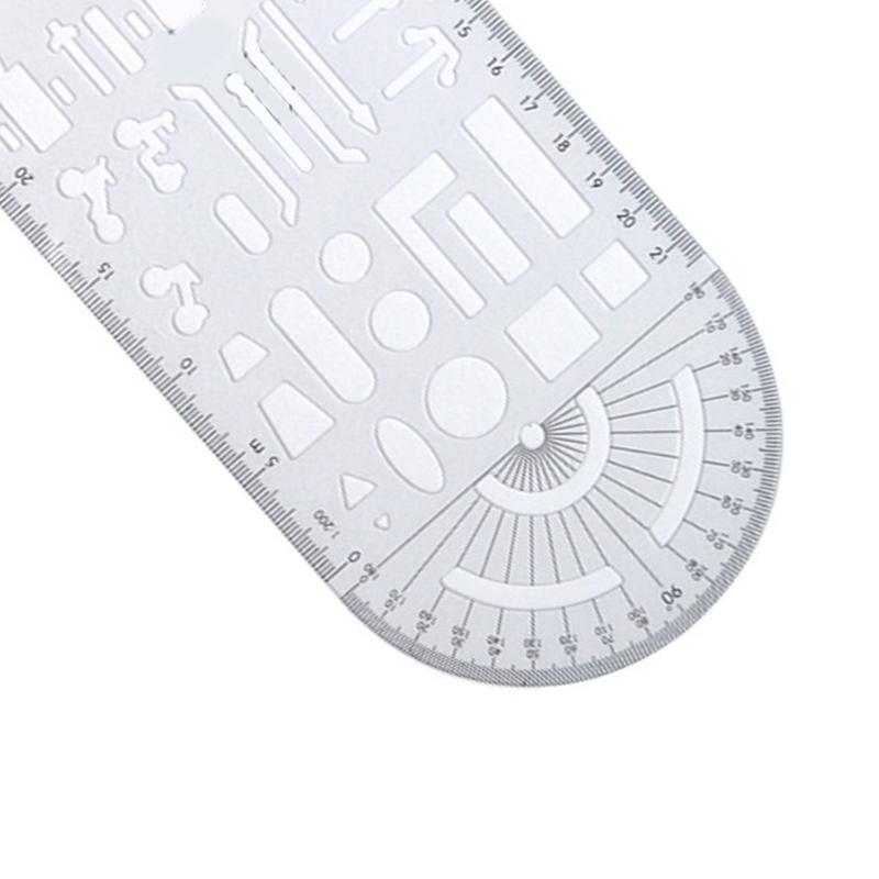Profesionální šablona symbolu nehody Rýsovací pravítko Geometrická šablona Geometrické kreslicí šablony Průhledné měřicí pravítko