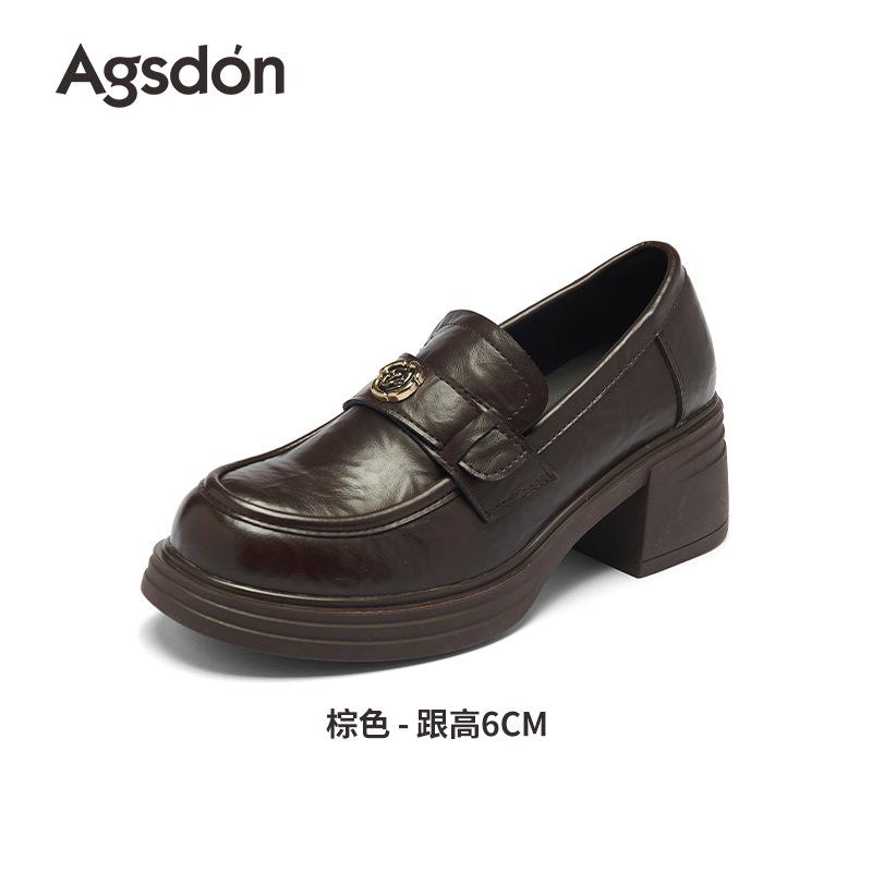 New Autumn Thick Heel British Style Single Shoes High Heel Small Leather Shoes