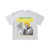 260 GSM Double Yarn 32 Count 100% Cotton Chainsaw Man V45 Denji Print Unisex Heavy Cotton T Shirt