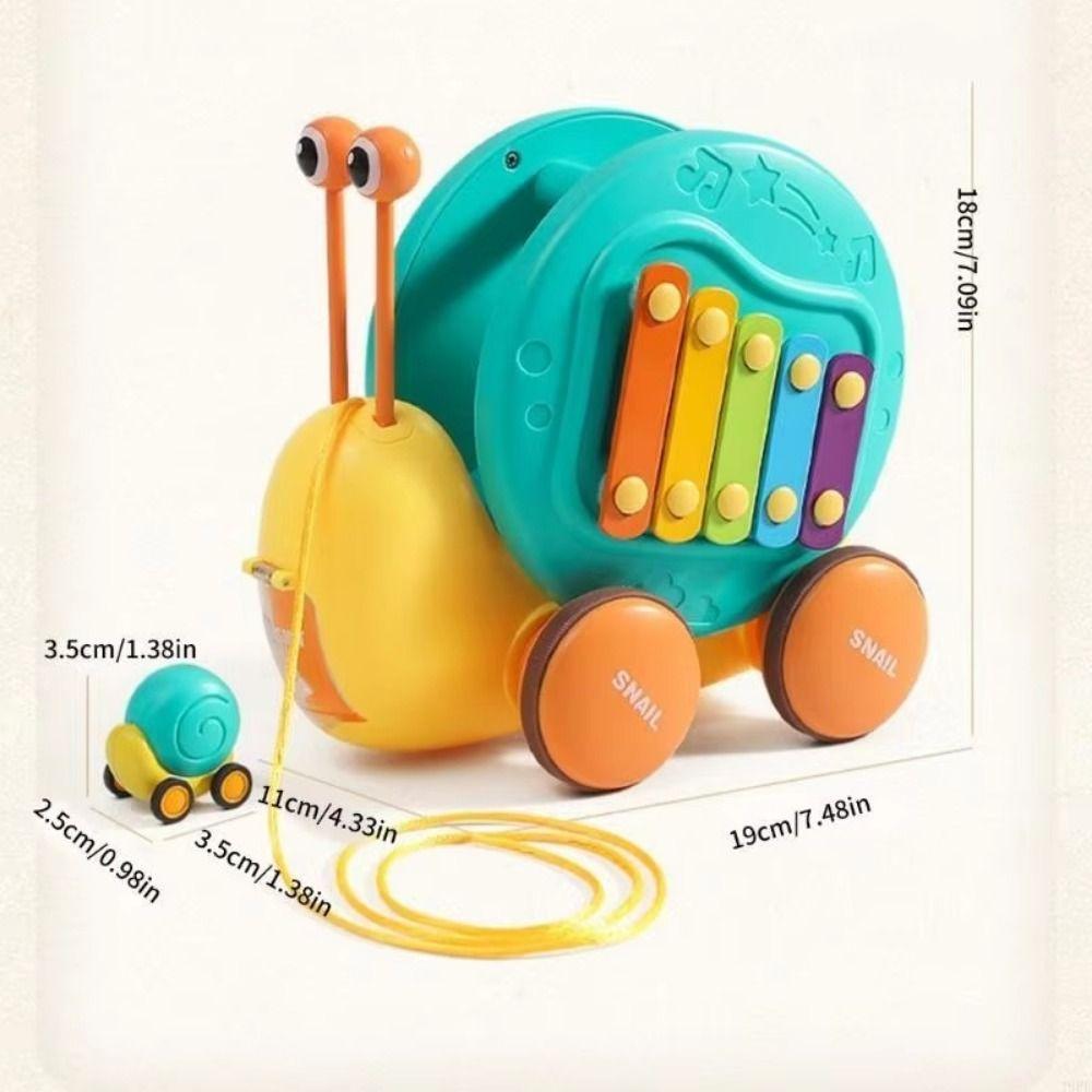 Learning To Walk Pull String Snail Car Toy Cartoon Pet Pull-Along Snail Toy  Early Education