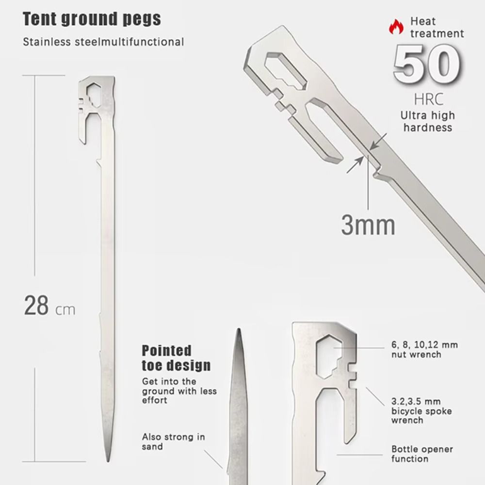 6Pcs/set Wind-Resistant Camping Tent Stakes Heavy Duty Garden Ground Nail  Outdoor Travel
