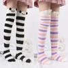 Nowe japońskie skarpetki podkolanówki Lolita Girl z modelowaniem zwierzęcym w paski, urocze, kompresyjne, jesienno-zimowe, ciepłe skarpetki, przytulne długie podkolanówki