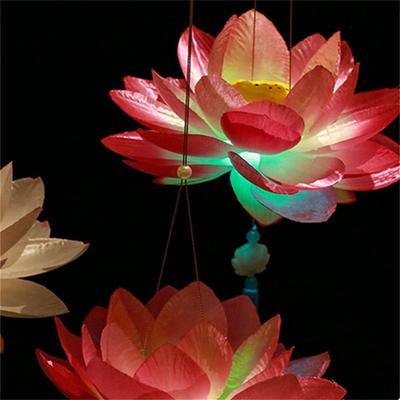 Party Supplies Hand-Held Portable Glowing Flower Lantern Lotus LED Lantern Mid-Autumn Lantern Festival Lantern Lotus Light
