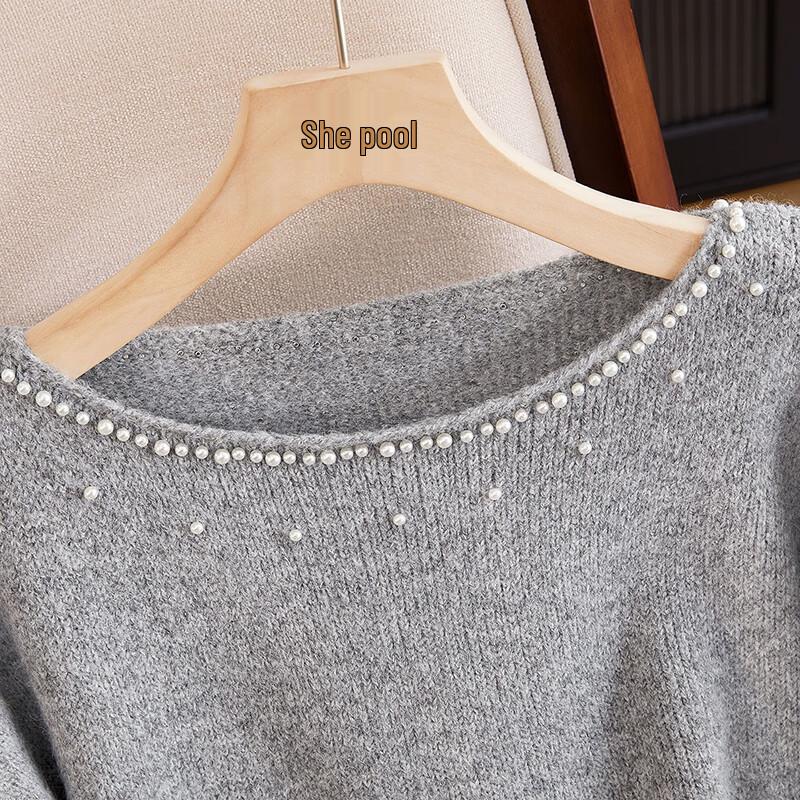 Dámský korálkový pulovr ze směsi vlny