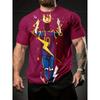 Modisches Herren Crew Neck Kurzarm 3D Fußball Farbdruck Fußball Kurzarm Crew Neck T-Shirt