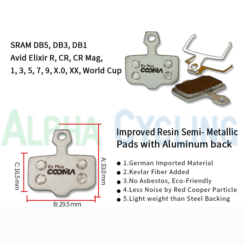 Bicycle Disc Brake Pads For  Avid Elixir, SRAM DB5, DB3, DB1, LEVEL TL & T Red Force eTap AXS, EX Plus Class,10 Pairs