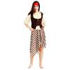Eyecatching Beige Striped Skeleton Pirate Costume Unisex Design For Fun Halloween