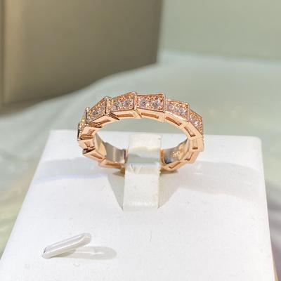 Nieuwe Europese en Amerikaanse Mode Slangvormige Rose Goud Zirconia Ringen Boetiek