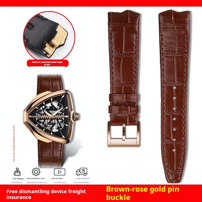 Für Hamilton VENTURA Presley 80. Jubiläum H24535331/H24525331/H24585331 Lederarmband Uhrenarmband Herren Schwarz Braun Armband