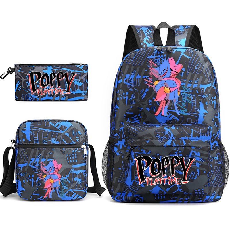 Szkolny Zestaw 3-częściowy Playtime: Piórnik Torba na ramię Plecak Poppyplaytime