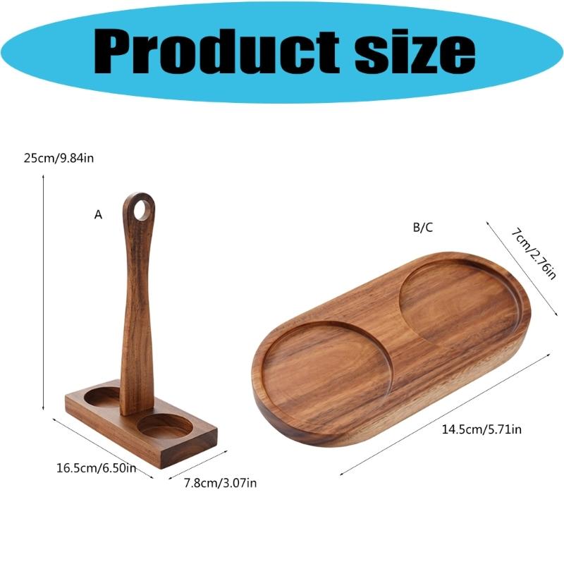 Walnuts Wood Grinders Tray With High Edges Elegant Salts and Pepper Mill Holder for Mills and Shakers