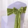 10Pcs Chair Back Flower Satin Chair Tie Bow DIY Bow Tying Banquets Parties Weddings Decoration Chair Styling Accessories